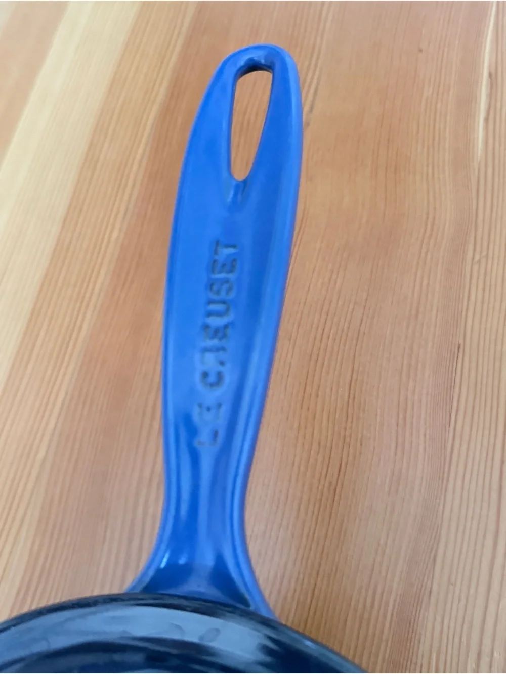Le Creuset Blue Enameled Cast Iron Round sauce pan